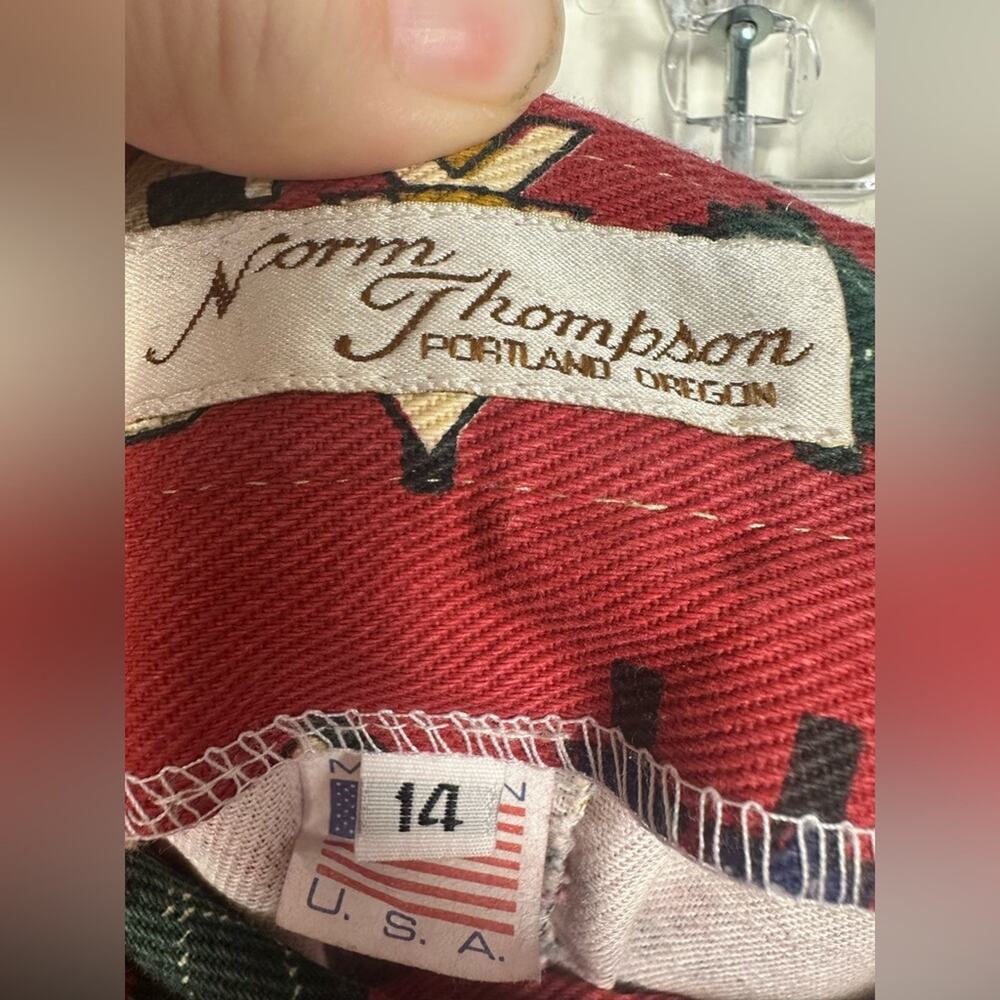 Norm Thompson Made in USA Cotton Vest Skirt Set Size Large/14 South Western - Picture 15 of 15